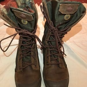 Hunter Green, Leather, and Plaid Boots